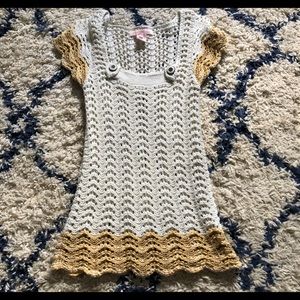 Charlotte Ronson White and Gold Knit Sweater